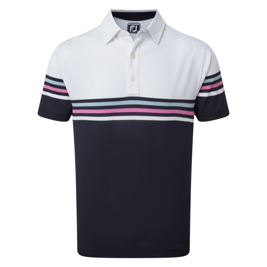 Stretch Pique Color Block Hvit-marine Footjoy Norge