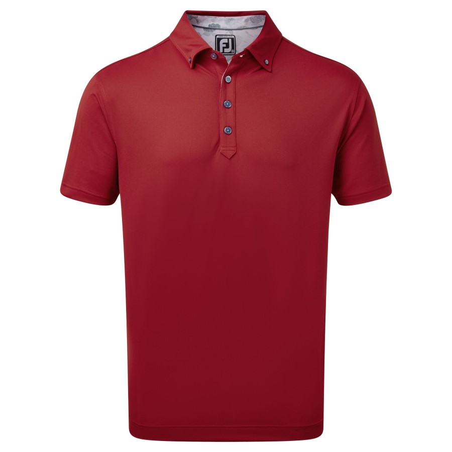Footjoy Norge Merlot Stretch Pique Med Vintage Blomsterdekor