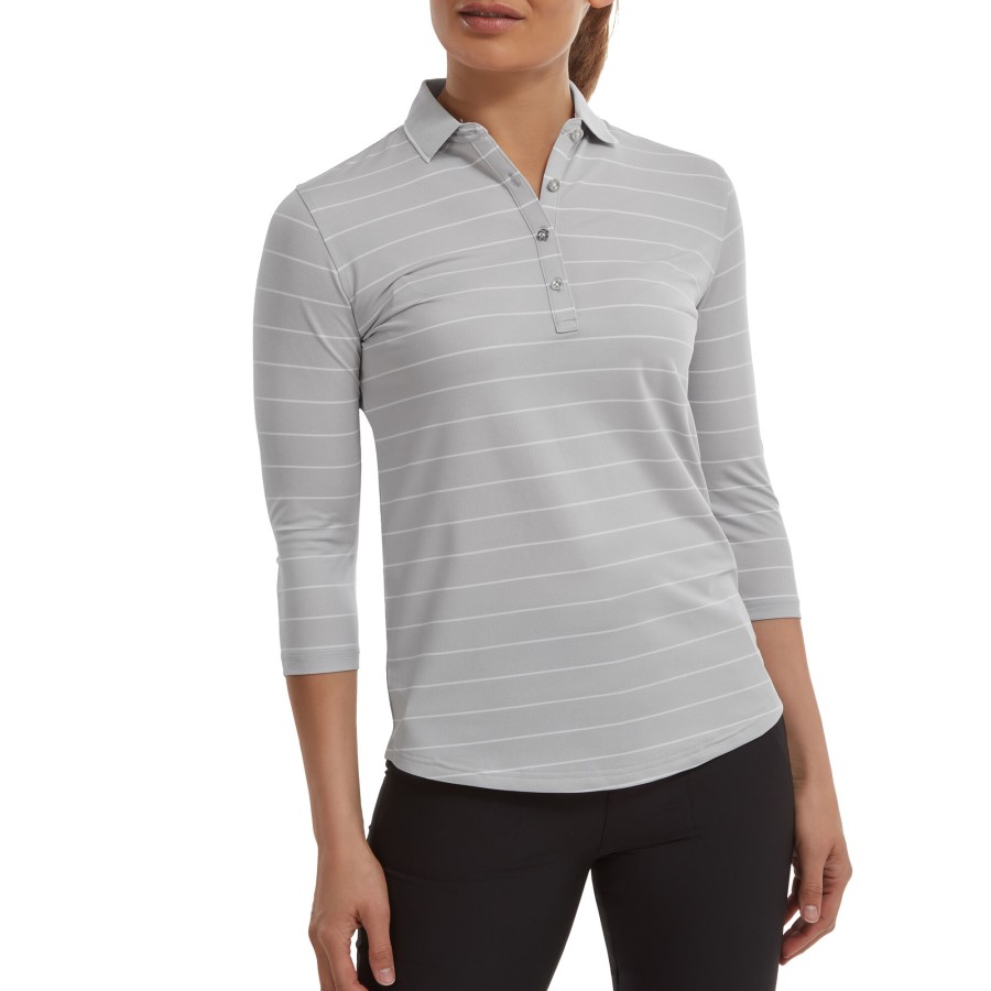 3-4 Ermer Nålestripe Pique Grå Footjoy Norge