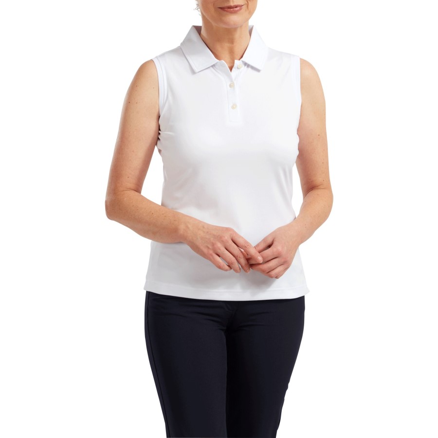 Hvit Interlock Ermeløs Solid Dame Footjoy Norge