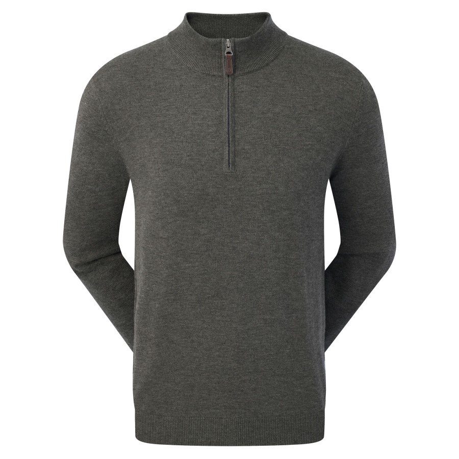 Heather Carbon Footjoy Norge Ullblanding Pullover Med Halv Glidelås