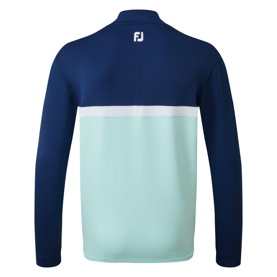Blå-mint-hvit Footjoy Norge Fargeblokkert Chill-out Genser