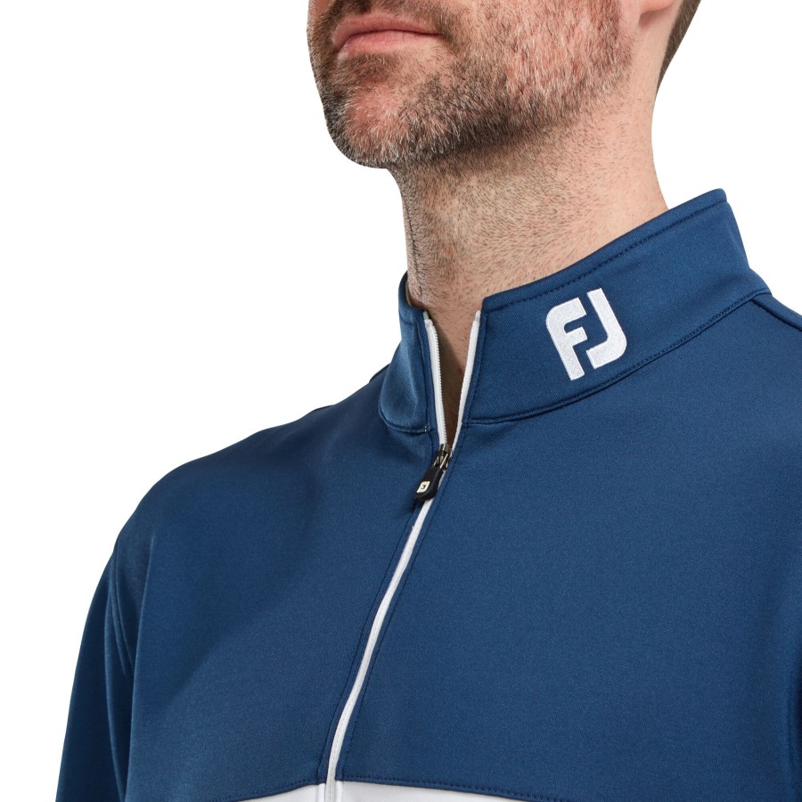 Blå-mint-hvit Footjoy Norge Fargeblokkert Chill-out Genser