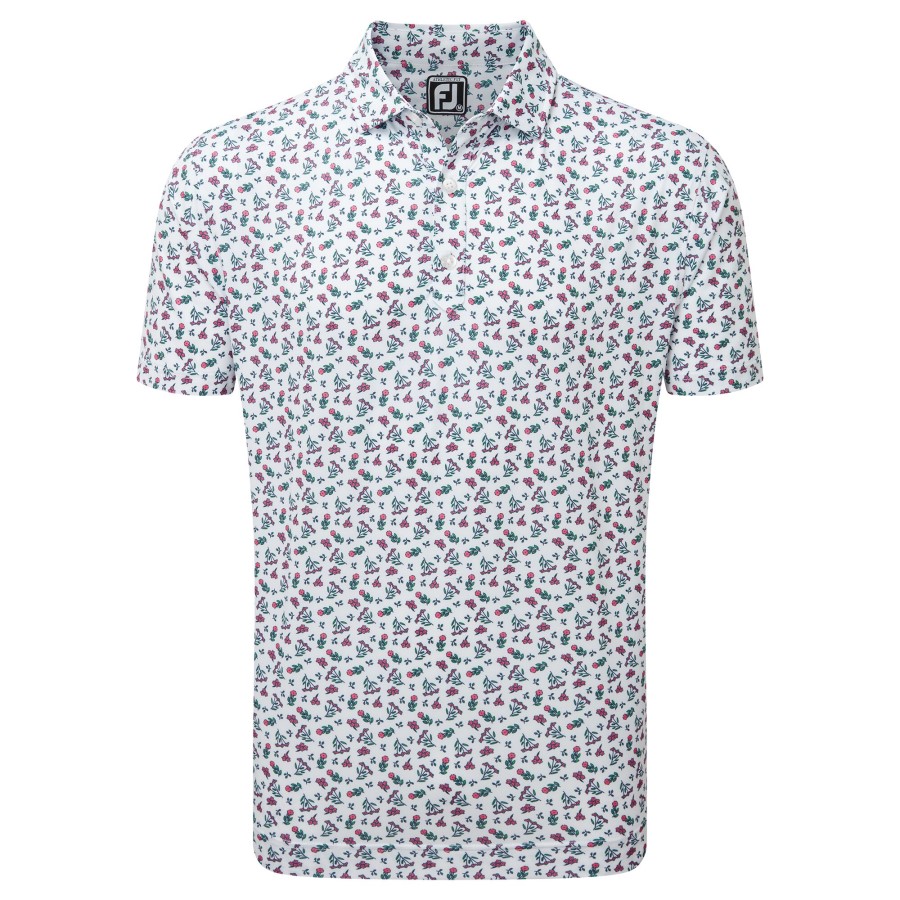 Footjoy Norge Hvit-vannmelon-sjøgrønn Mini Floral Lisle