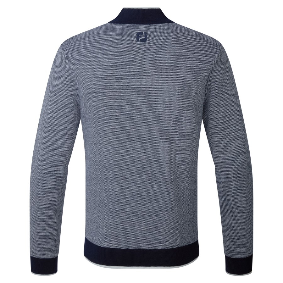 Marineblå Genser Footjoy Norge Med Hel Glidelås