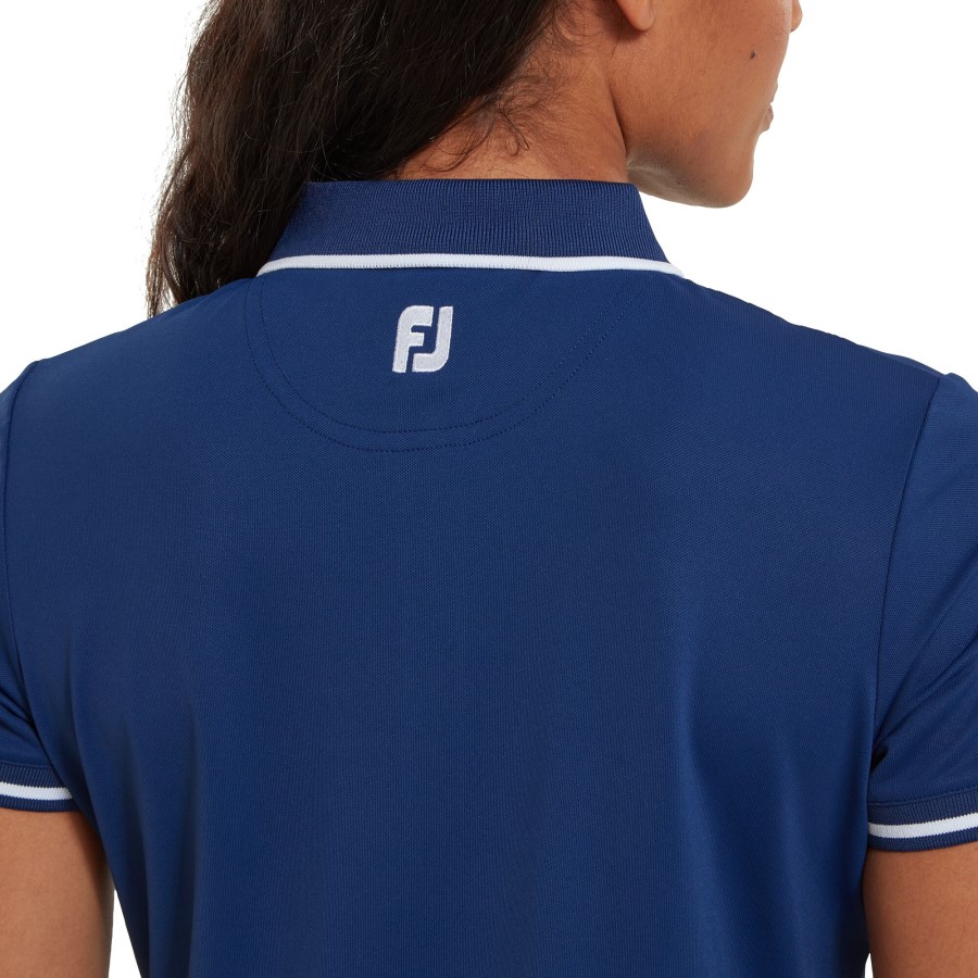 åpen Glidelås Polo Kvinner åpen Blå Footjoy Norge