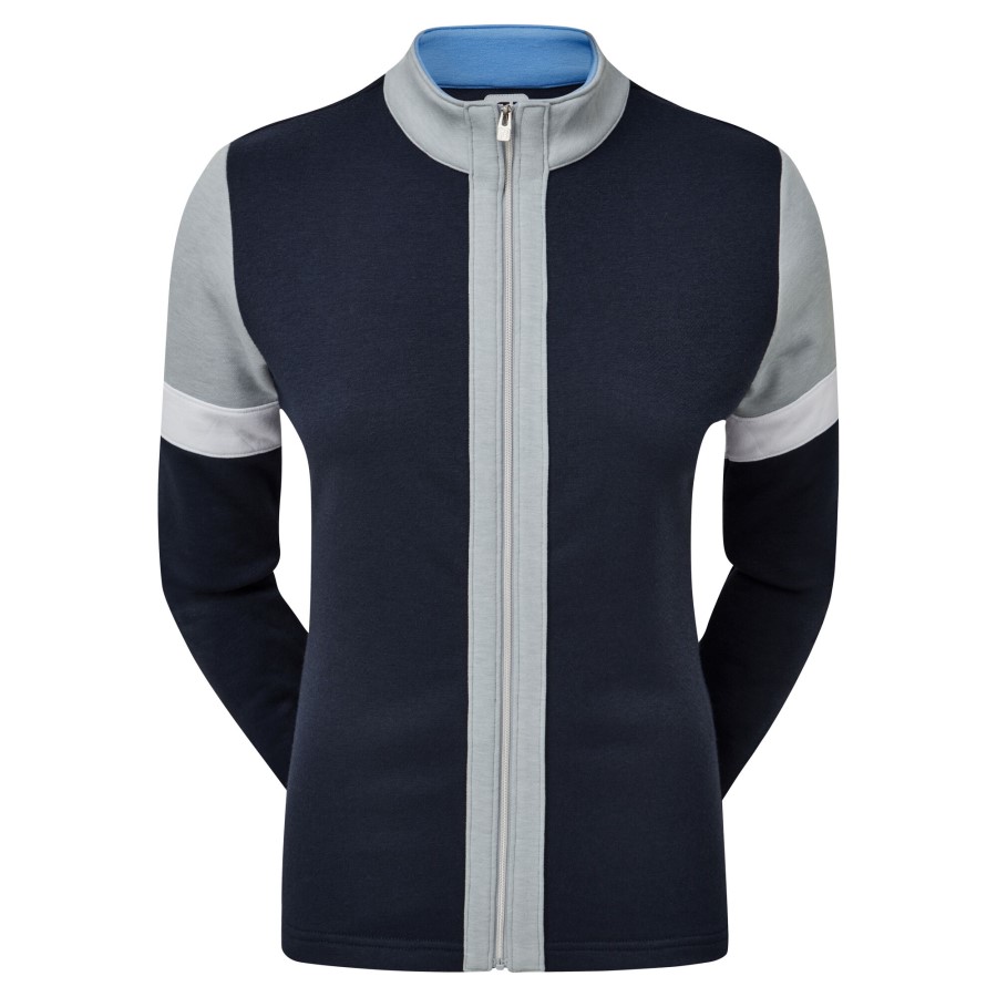 Footjoy Norge Kvinners Full Glidelås Blokkert Mellomlag Marine