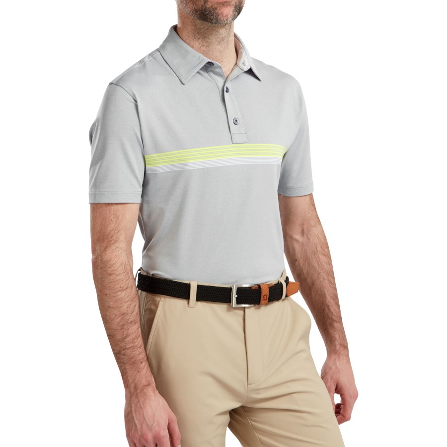 Lisle Konstruert Brystbånd Footjoy Norge Lyng Grå-lime-hvit