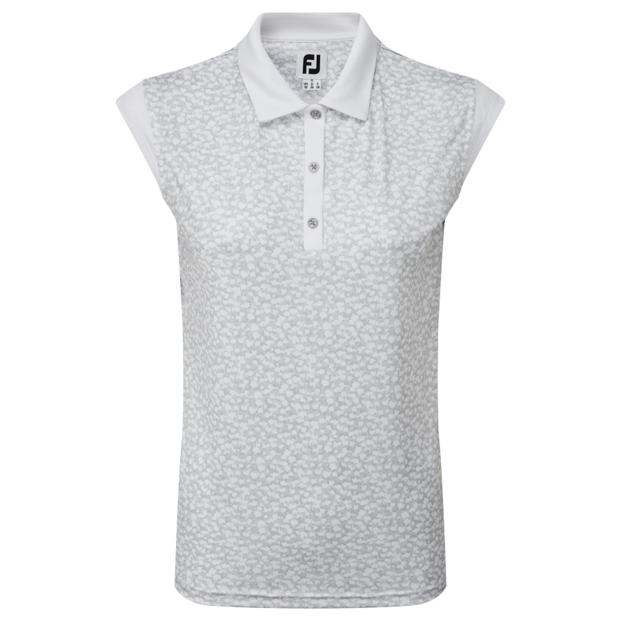 Footjoy Norge Dame Cap Sleeve Print Interlock Hvit