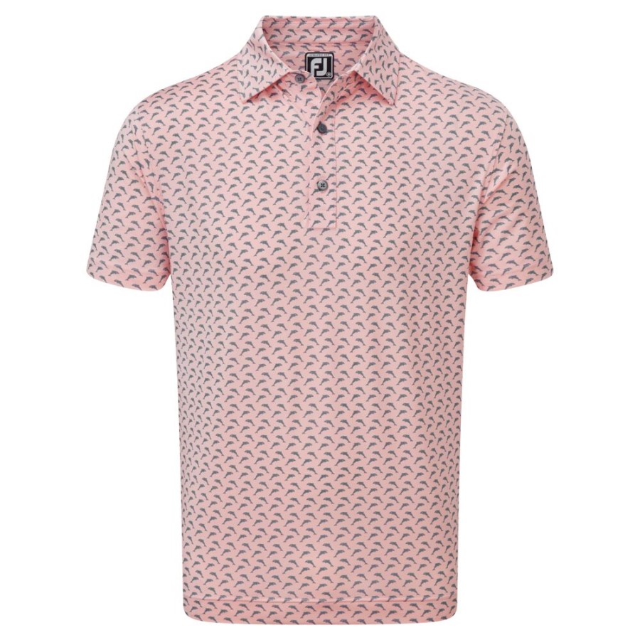 Footjoy Norge Rosa-grå Hoppende Delfiner Print Lisle