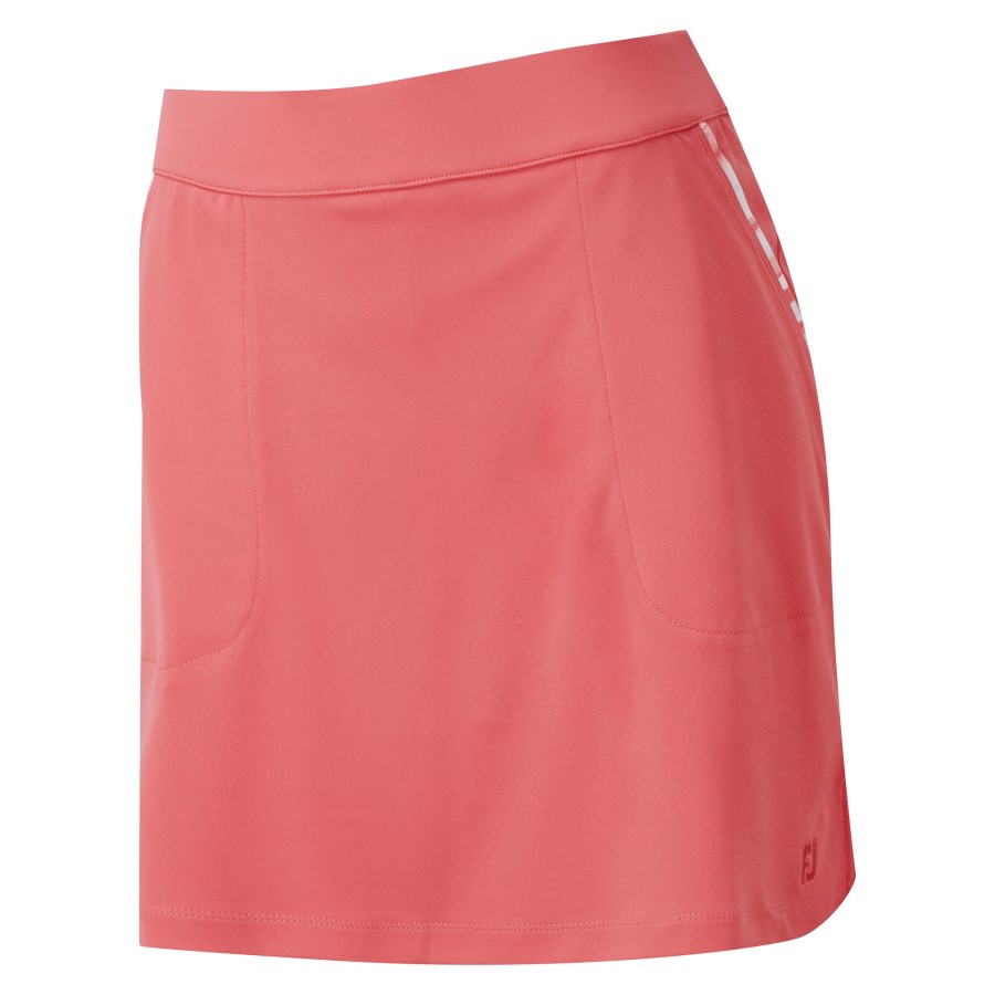 Bright Coral Footjoy Norge Interlock Skort Med Akvarellkant